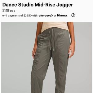 Lululemon Dance Studio mid rise jogger size 4